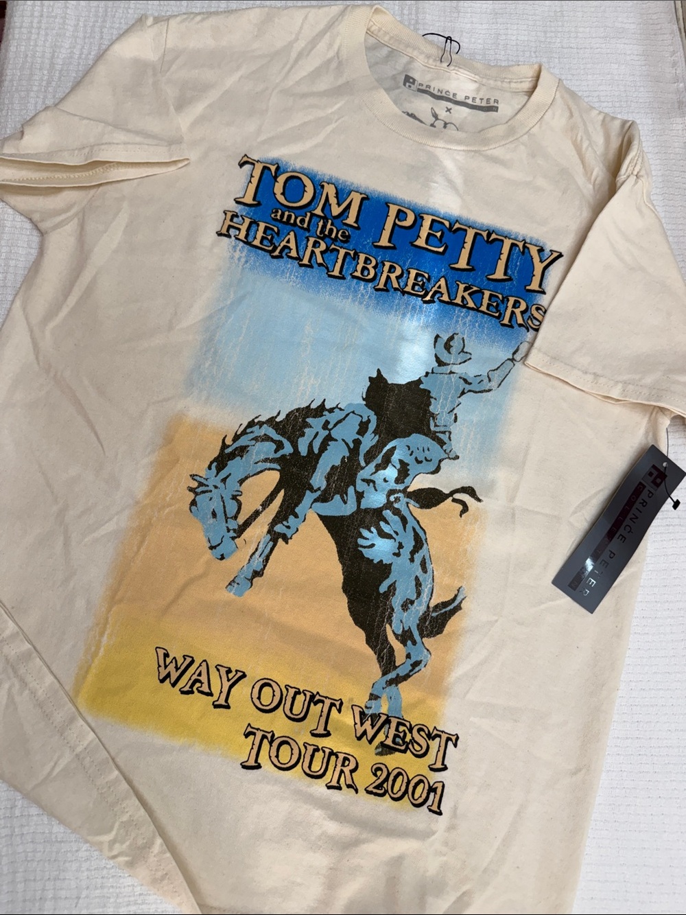 Prince Peter Collection Cream Graphic Tee with Blue Print